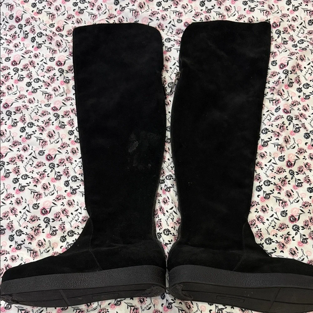 Barneys New York Heather Suede Tall Platform Boots